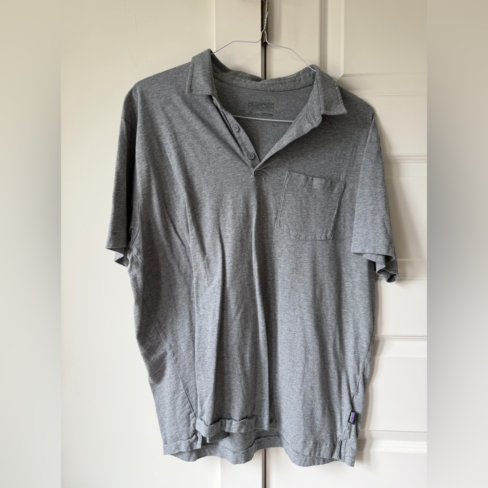 Patagonia Men's Heather Gray Short-Sleeve Polo with Pocket